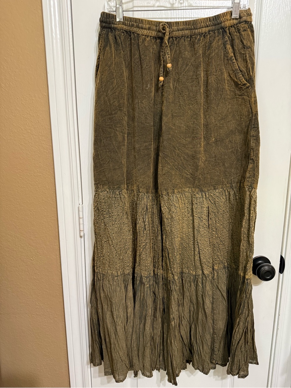 H011 NWT Young Thread L w15-21 Brown Tiered Pants - - Picture 2 of 11